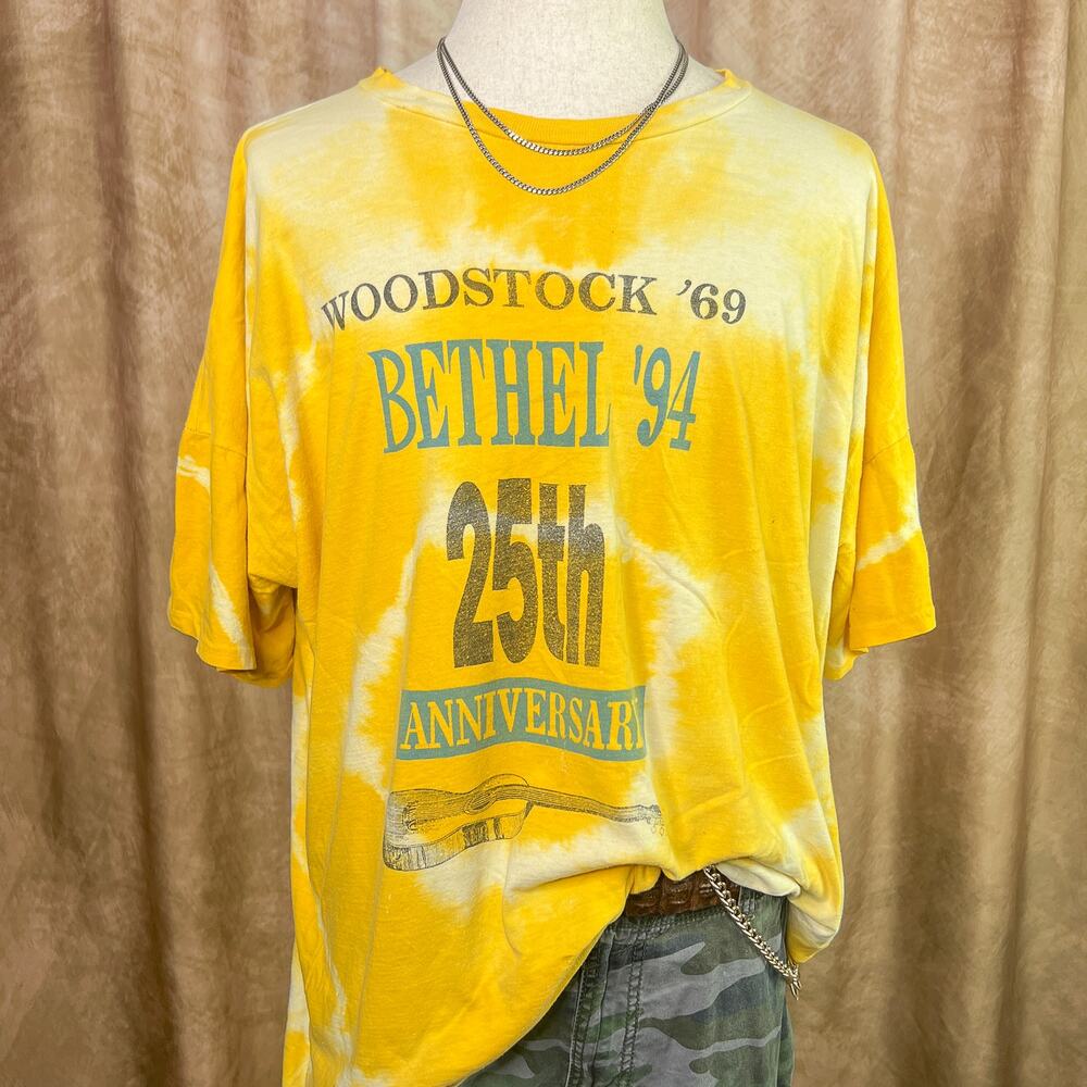 Vintage Woodstock Anniversary T-Shirt Tie Dye Baggy Music Festival Graphic Tee